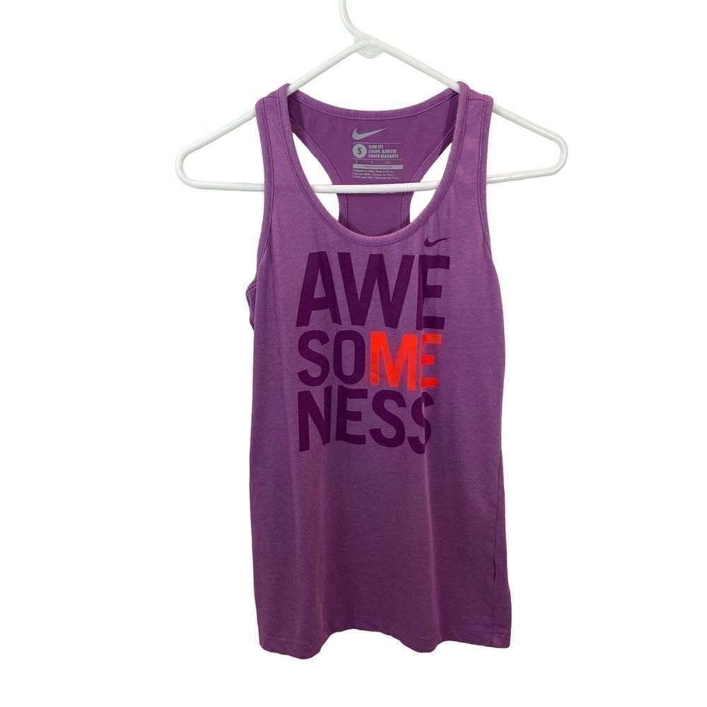 Ladies Nike Purple Pink Racer Back Tank Top Slim‎ Fit Size Small